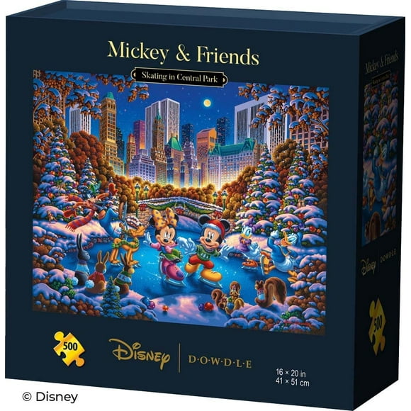Mickey et Ses Amis Patinant dans le Parc Central - Puzzle de 500 Pièces - Disney Dowdle