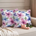 thumbnail image 2 of Purple Pink Floral Pillow Covers 2 Pack Gradient Blue Floral Wildflower Pillowcase Waterproof Outdoor Throw Pillow Cover for Patio Garden Square Cushion 26”x26”, 2 of 9