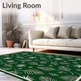 thumbnail image 2 of ODIKA 3'x5' Machine Washable Non-Slip Area Rug, Festive Pine Branch Doormat with Snowflake Accents Holiday Entrance High Traffic Rug with Pad, Green, 622178, 2 of 8