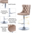 thumbnail image 4 of MIKIBAMA Swivel Velvet Barstools Adjusatble Seat Height from 25-33 Inch, Modern Upholstered Chrome base Bar Stools Set of 2, 4 of 5
