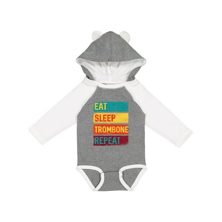 

Inktastic Trombonist Eat Sleep Trombone Repeat Gift Baby Boy or Baby Girl Long Sleeve Bodysuit