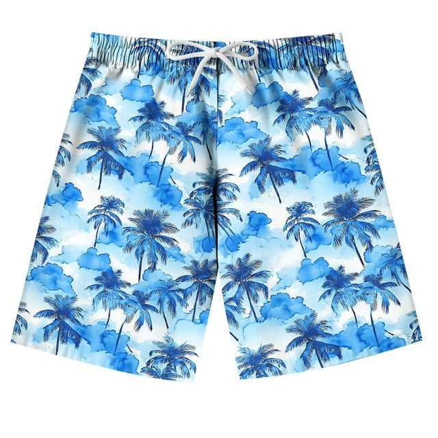 Odeerbi 7-14 Años Niños Pantalones Cortos de Hawaiano Pantalones de Baño En Seco Rápido Pantalones Cortos de Tabla de Playa Pantalones Cortos de Natación Deportivos de Cintura Ajustable