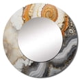 thumbnail image 2 of Designart "Soft Yellow Geode Artistry" Stone Geode Rund Mirror For Wall Decor - Large Beige Round Printed Mirror -Traditional Round Living Room Mirror - 23" x 23", 2 of 6