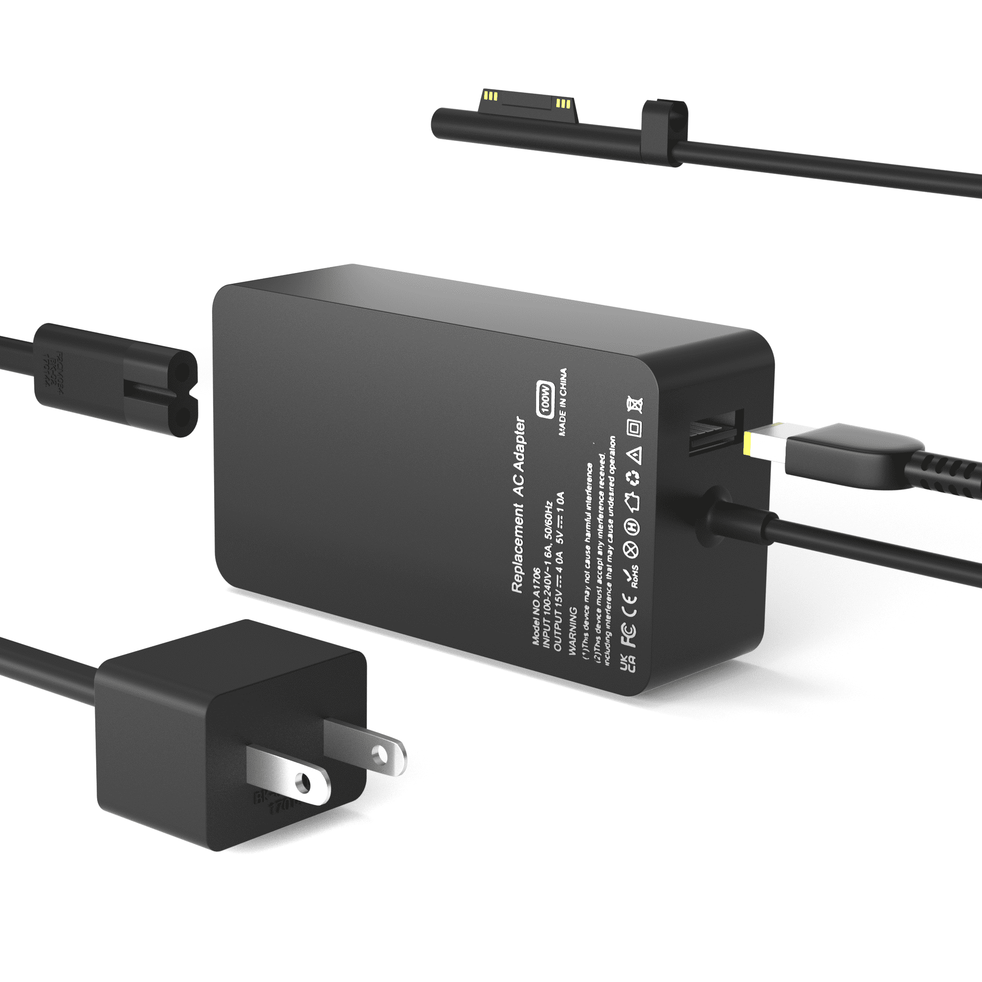 SOLICE 100W Surface Pro Charger for Microsoft Surface Pro 9,8,7+,7,6,5 ...