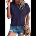 thumbnail image 2 of Camisetas de Corta para Mujer, Azul Marino, Talla XL, 2 of 8