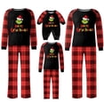 thumbnail image 1 of Conjuntos de pijamas navideños familiares a juego Grinch 2024, pijama de Grinch con parte superior y pantalones de pijama a cuadros, pijama de Grinch para niños y adultos para la familia, Mujer L, 1 of 4