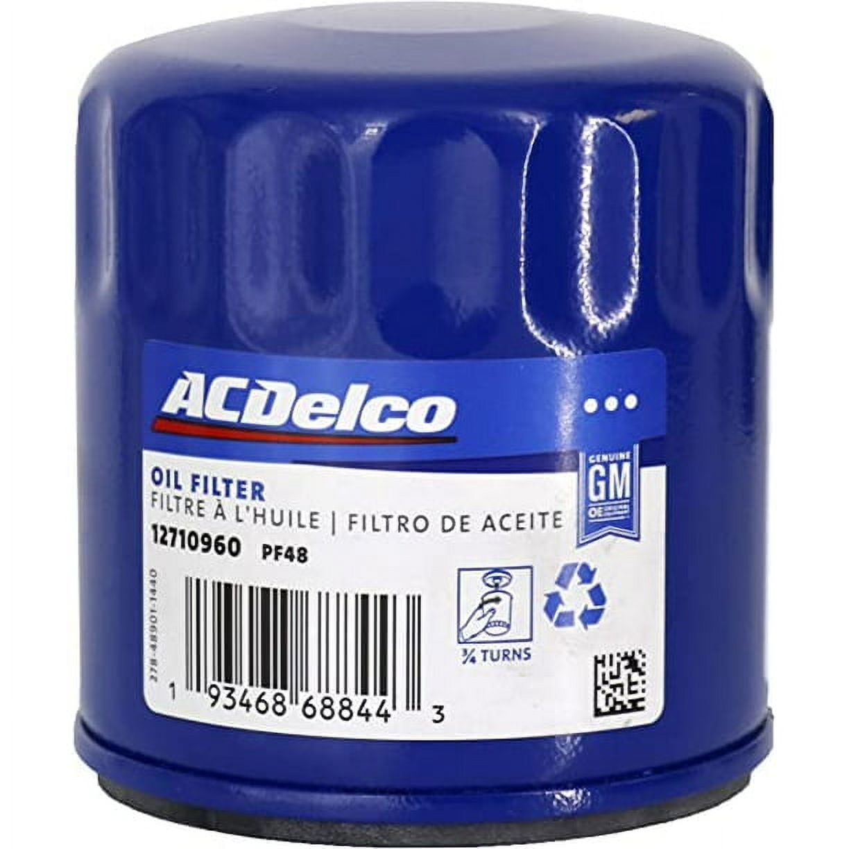 (3 pack) ACDelco PF48 Original Equipment Professional Engine Oil Filter Height 3.24" Length 3.31"