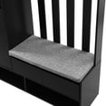 thumbnail image 5 of Spaco Contemporary 39.3''W x 70.8''H Hall Tree Storage with Cushioned Storage Bench, Hallway Shoe Cabinet with Pegboard, Modern Coat Rack with 4 Hooks for Indoor, Black, 5 of 15