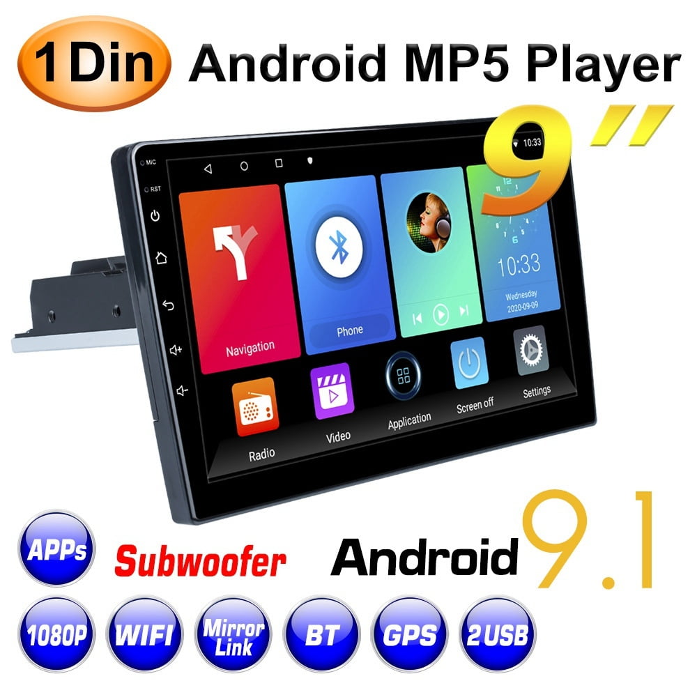 10.1" Single 1Din Android 9.1 Car Stereo MP5 Player WiFi FM Radio GPS Navigation
