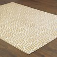 thumbnail image 4 of 10' X 13' Gold And Ivory Geometric Power Loom Stain Resistant Area Rug, 4 of 5