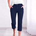thumbnail image 2 of cfhntfmh Women Side Slit Capri Pants Stretchy Slim Fit Yoga Capris Casual Athletic Running Pants Work Clothes, 2 of 7