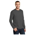 thumbnail image 4 of Port & Company Mens Long Sleeve Essential T-Shirt Charcoal 3X-Large, 4 of 6