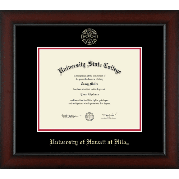 University of Hawaii at Hilo Diploma Frame, Document Size 10" x 8"
