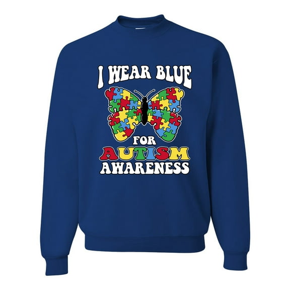 Wild Bobby I Wear Blue for Autism Awareness Unisex Crewneck Sweatshirt