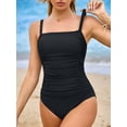 thumbnail image 4 of Charmo Women's One Piece Swimsuit Ruched Tummy Control Bathing Suits Vintage Retro Push Up Swimwear, 4 of 8