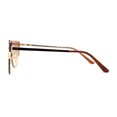 thumbnail image 4 of Womens Rhinestone Trim Flat Top Exposed Lens Metal Sunglasses Gold Brown, 4 of 4