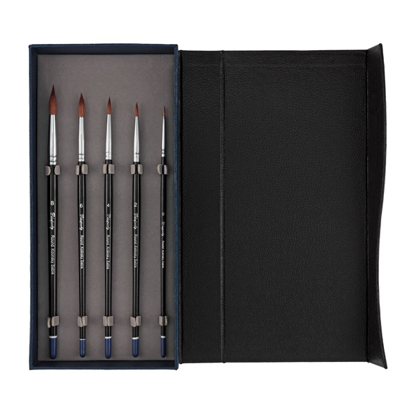 Rhapsody Kolinsky Sable Watercolor Brush Deluxe Gift Set of 5 Aquarelle