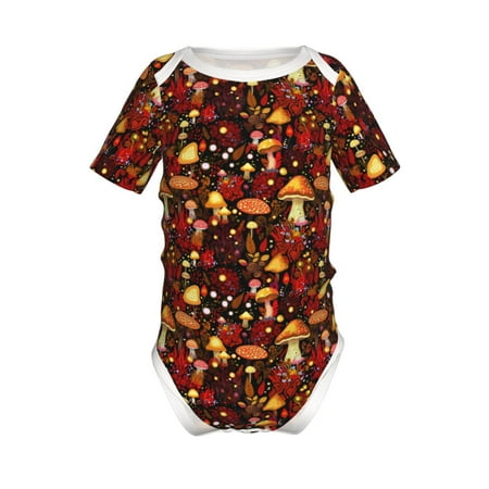 

Gaeub Warm Plants and Mushrooms Print Infant Climbing Onesie Toddler Outfit Newborn Baby Bodysuit Baby Boy Girl Clothes -9M