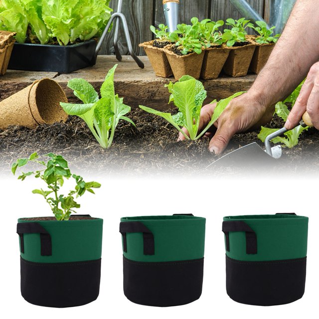 Bolsa Para Plantas, Bolsa De Cultivo De Doble Color, Plegable, Reutilizable, Respetuosa Con El Medio Ambiente, Resistencia Al Desgaste De 3 Galones Para Jardinería, Exteriores,