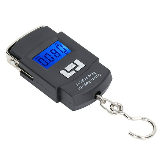 50kg Capacity Digital Luggage Scale with 4 Units (kg, oz, Lb, jin) - Lightweight ABS Portable Weighing Tool, Ergonomic Design for Travel, Shopping, Fishing & Household Use, Clear Display,