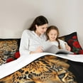 thumbnail image 5 of Feelyou 3D Leopard Animal Bedding Comforter Set, Romantic Red Rose Twin Comforter Sets, Wildlife Cheetah Animal Bedding Set, Breathable Home Decor, 2pcs, 5 of 8