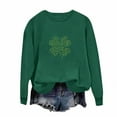 thumbnail image 4 of HAiming St Patty's Day Green Sweatshirt Women Casual Oversize Long Sleeve Shamrock Graphic Tunic Pullover Tops, 4 of 6