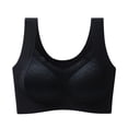 thumbnail image 2 of Pullover Wireless Bras for Women, Full Coverage Scoop Neck Underwear, Wide Shoulder Straps Design, Breathable Comfort Bralette | VerBelle,Black XL, 2 of 6