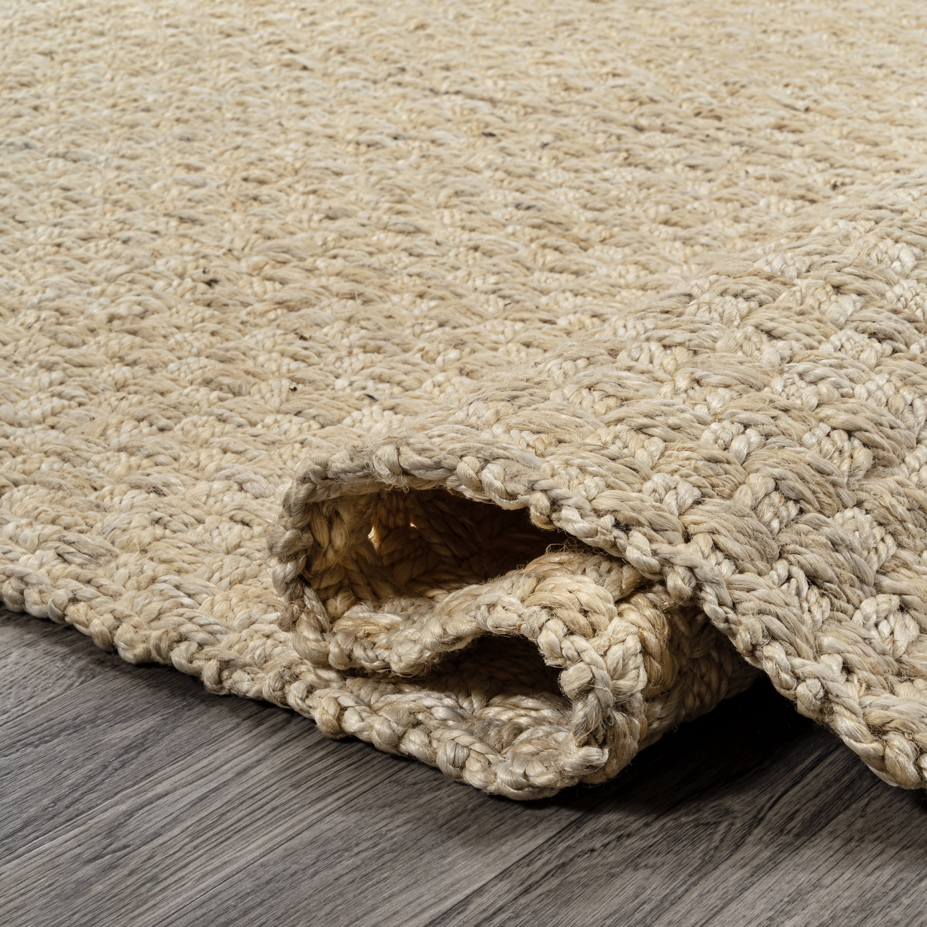 JONATHAN Y NATURAL FIBER 2 x 8 Runner Rug, Estera Hand Woven Boucle Chunky Jute - Ivory, NFR102B-28
