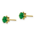 thumbnail image 2 of 14K Yellow Gold Earring Birthstone (05) May Women'S Emerald Green 5 mm, 2 of 3
