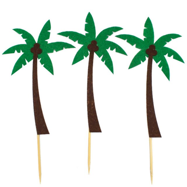 Coxeer Cake Topper Set Felt Plant Cute Cake Pick Cupcake Decoration Stick for Birthday