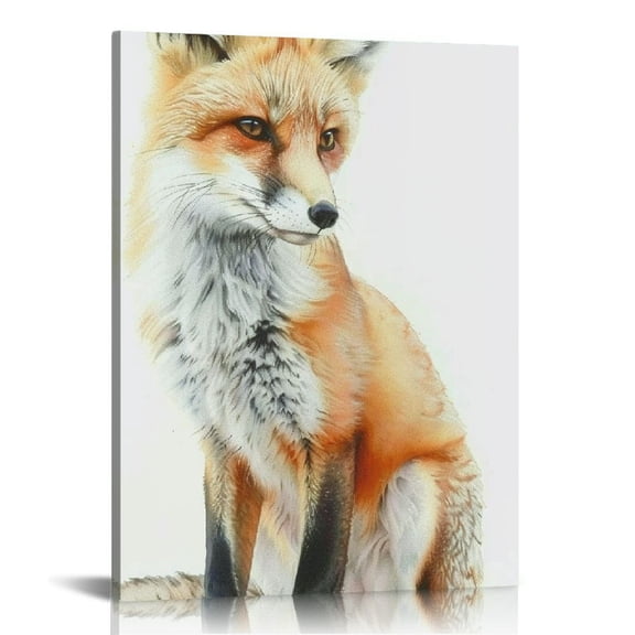 FCXZI Cute Fox Wall Art - Fox Decor, Woodland Animals Nursery Decor, Watercolor Wild Animal Fox Wall Art Prints Decor for Nursery Kids Boys Girls Room Playroom 12x16in