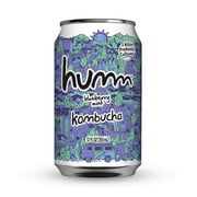 Humm Kombucha Tea, Blueberry Mint, Probiotic, 12-Pack, 12oz Can