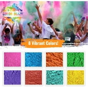 Color Blaze Holi Colored Powder 8 Individual Color Packets (1 Packet of Each Color)