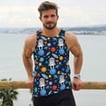 thumbnail image 6 of Lsque Space Dog Pattern Mens Tank Tops Muscle Athletic Quick Dry Sleeveless Workout Fitness T Shirts Beach Tank Top, Loose-fit Sleeveless Shirt for Men-Large, 6 of 7