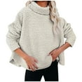 thumbnail image 5 of Womenss Sherpa Fleece Cowl Neck Pullover Thermal Warm Sweater Daily Wear Sweatshirt for Cold Freezing Weather, 5 of 6