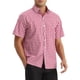 thumbnail image 4 of Camisas de vestir de cuadros INSPIRE CHIC para hombres, de manga corta, en color rojo, 4 of 6