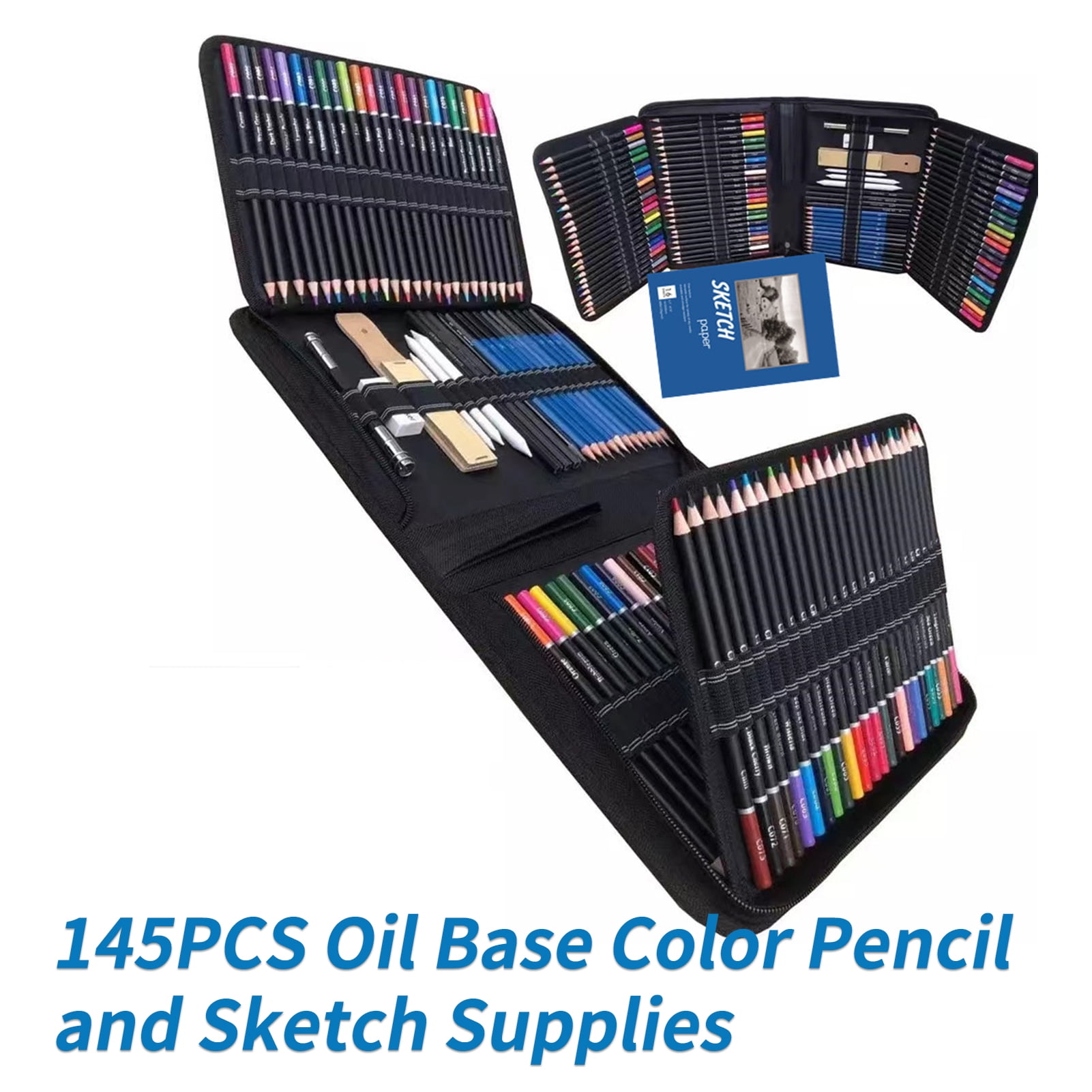 YBLANDEG Drawing and Sketching Colored Pencils Kit 145Pcs, Professional Art Supplies Painting Pencils Set, Graphite Charcoal Art Pencils Teens