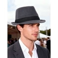 thumbnail image 6 of Deago Men's Timelessly Classic 20s Trilby Fedora Hat with Band Casual Short Brim Panama Jazz Cap Manhattan (Gray-2), 6 of 8