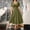 Army Green, variant on Ayolanni Short Sleeve Women Summer Dresses Solid Casual V-Neck Maxi A-Line Dress Fitted Waist Wedding Guest Dressy Lace Patchwork Vacation Sundress Green L