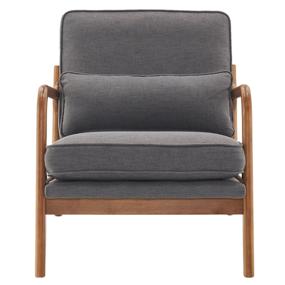 Lounge Arm chair, Mid Century Modern Accent Chair Oak Armrest Oak Upholstered Single Lounge Chair