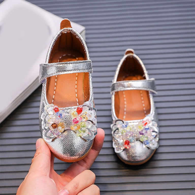 cute fall dress shoes Otqutp Birthday Flower Girls Shoes 1-6 Years Fashion Autumn Girls Casual Shoes Flat Lightweight Colorful Bow Cute Shiny Dress Shoes, Girl's, Size: 3.5