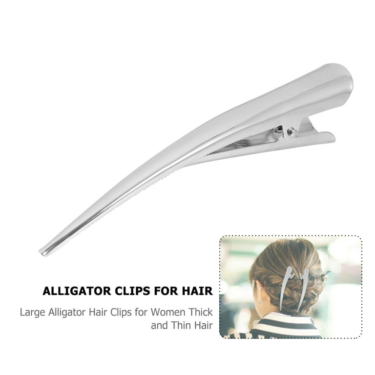 PHSZZ 70 Pcs Alligator Hair Clips, 3 Sizes Oversized Metal Silver