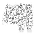 thumbnail image 3 of REDARER Girls Festive Pajama Set, Doodle Print Long Sleeve Pajamas, Soft Comfortable Sleepwear for Kids,Size:2-3 Years, 3 of 8