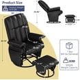 thumbnail image 4 of LAZZO Swivel Recliner Chair with Ottoman, 360° Swivel Glider with Side Pockets, Comfy Lounge Chair for Living Room and Office, Black, 4 of 9