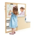 thumbnail image 1 of Patiojoy Ensemble Chevalet d'Art pour Enfants & Table & Banc Centre d'Art Multifonction Bureau avec Grand Rangement Chevalet Réglable Double Face Rouleau de Papier Remplaçable Gris, 1 of 9