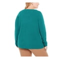 thumbnail image 2 of KAREN SCOTT Womens Teal Heather Long Sleeve Scoop Neck T-Shirt Plus 1X, 2 of 4