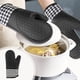 thumbnail image 1 of Juego de Guantes y Agarraderas Aislantes de Gel de Sílice | Manoplas Antideslizantes para Horno y Microondas Resistentes Al Calor | Puños de Sarga Resistentes | Seguridad para Cocinar y Hornear En La, 1 of 6
