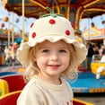 thumbnail image 2 of Tigivemen Cute Sun Hat for Toddler Girls Knitted Strawberry Bucket Hats Wide Brim Crochet Sunhats Baby Girl Gifts White Size 1-4 Years, 2 of 6