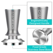 Casabrews 51mm Espresso Tamper 30lb Spring Calibrated, Flat Stainless Steel, Grey
