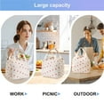 thumbnail image 3 of Cute Strawberry Lunch Bag for Women Men, Insulated Lunch Box Tote Bag Corduroy Reusable Leakproof Bento Cooler Bag for Office Work Picnic Travel, 9.8L, 3 of 7